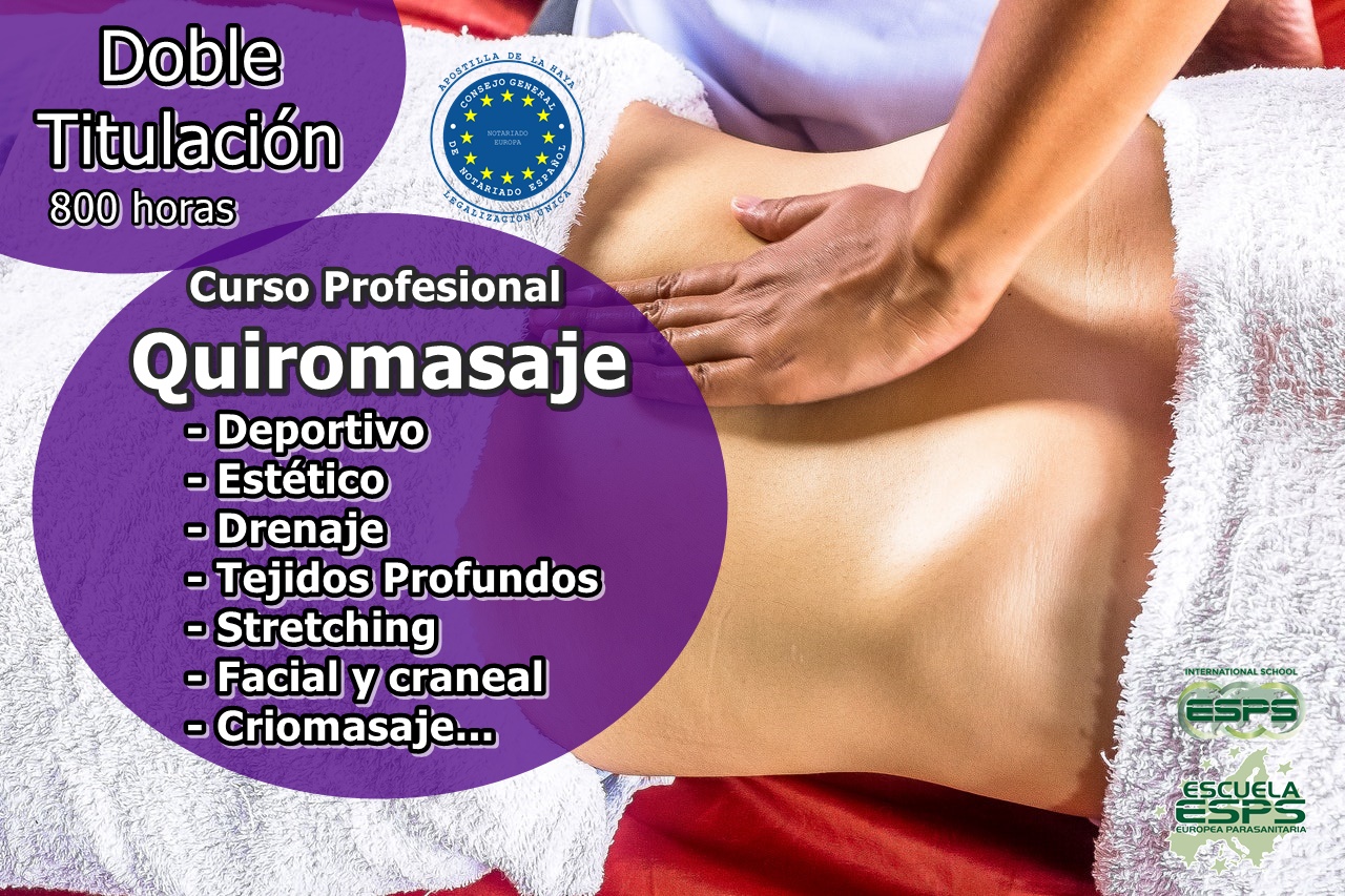 Curso de Quiromasaje y Masaje Deportivo en Vigo La mayor escuela de Galicia, 100% gallega y con más centros en la comunidad – Formación presencial con triple titulación universitaria