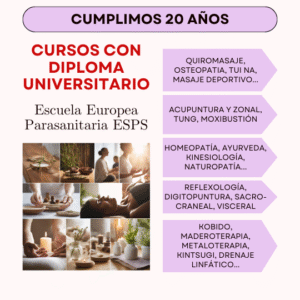 CURSOS CON DIPLOMA UNIVERSITARIO DE QUIROMASAJE Curso de Quiromasaje en Pontevedra y titulación en Masaje Deportivo en Pontevedra. La escuela en activo más antigua de Pontevedra